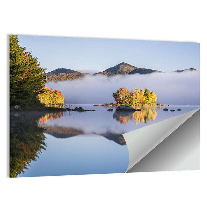 Autumn Morning at Chittenden Lake, Vermont Wall Art as a poster print