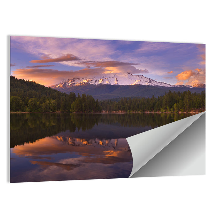 Mt Shasta Over Lake Siskiyou Wall Art as a poster print