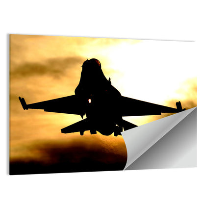 F-16 Sunset Landing Wall Art