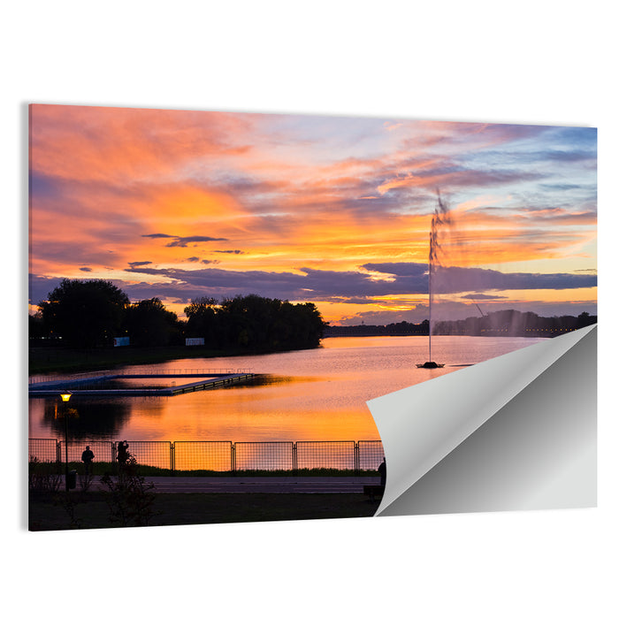 Ada Lake Sunset Wall Art as a poster print