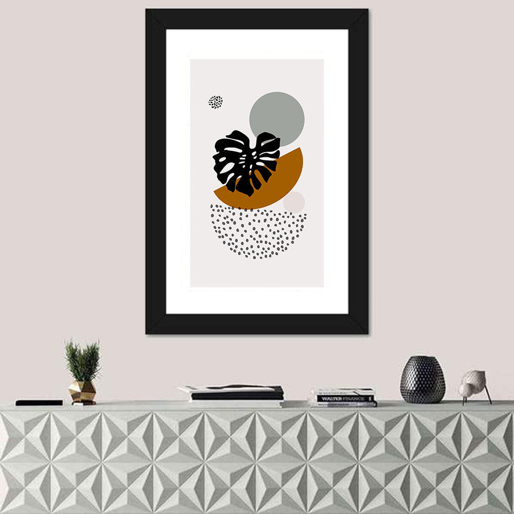 Monstera Leaf with Falling Stones Wall Art