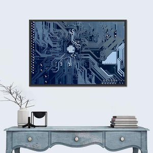 Blue Circuit Board Wall Art