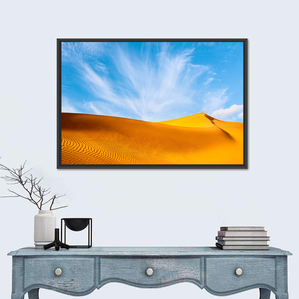 Rippled Sahara Dunes Wall Art in a room, landscape