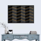 Black Stripes with Gold Accents Wall Art