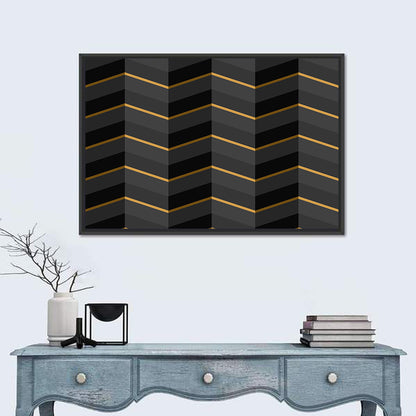 Black Stripes Golden Accent Wall Art