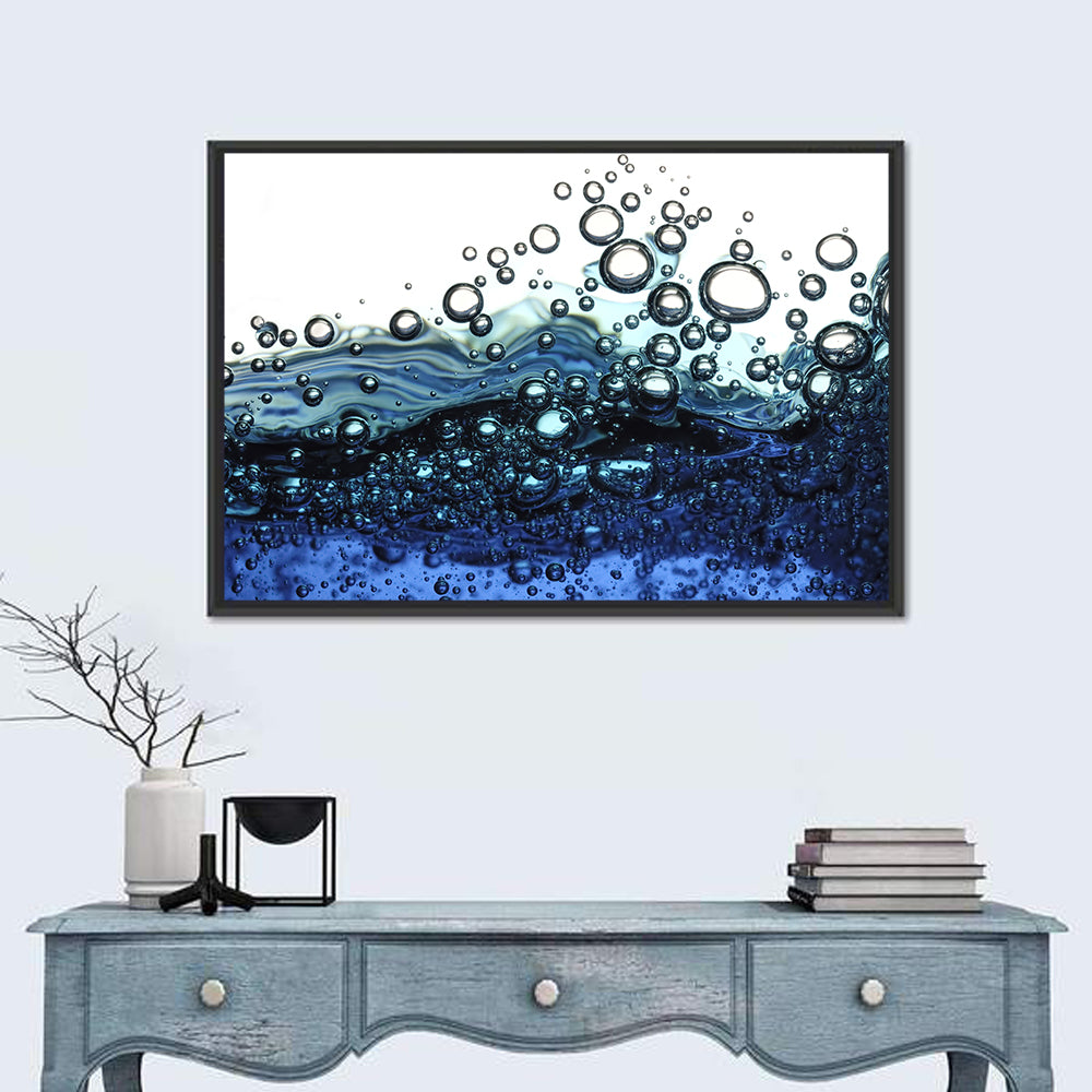 Underwater Bubbles Wall Art in a room, landscape