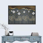 Gray and Gold Dandelion Wall Art