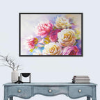 Watercolor Peony Bouquet Wall Art