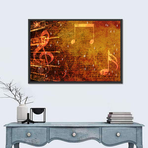 Grunge Music Notes Wall Art