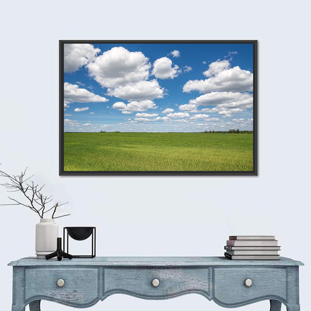 Cloud Filled Sky Over Meadow Wall Art
