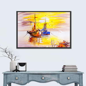 Sailing Boats Sunset II Wall Art