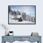 Snow Covered Alpine Cabin Wall Art