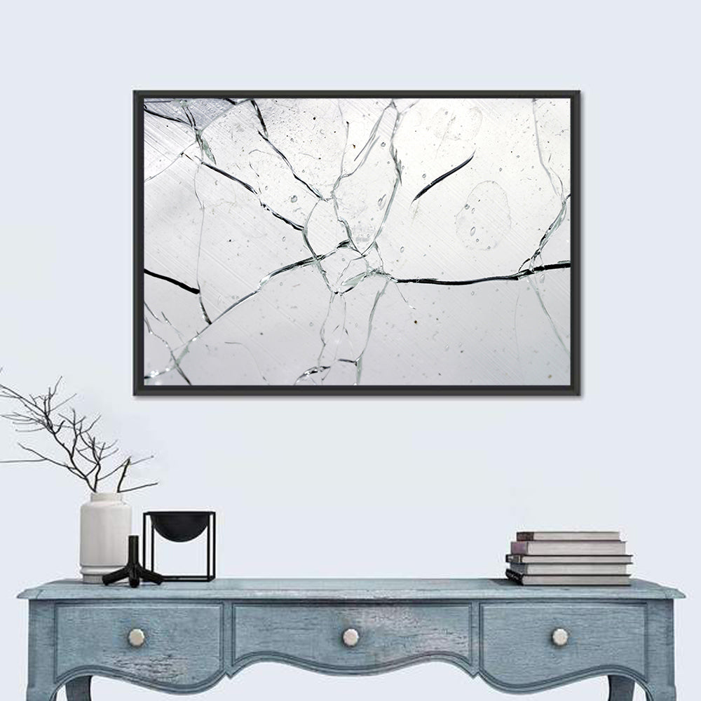 Fractured Glass Macro Study Wall Art in a room, landscape