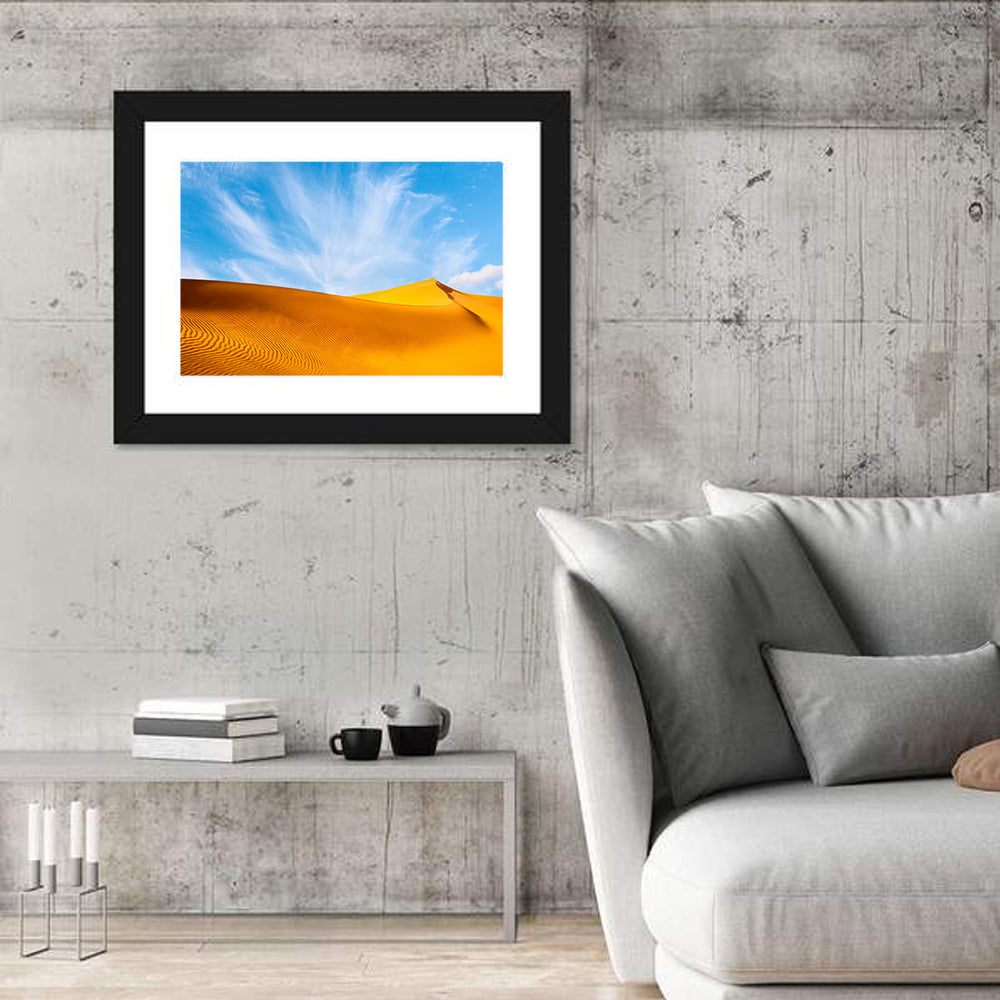 Rippled Sahara Dunes Wall Art in a room, landscape