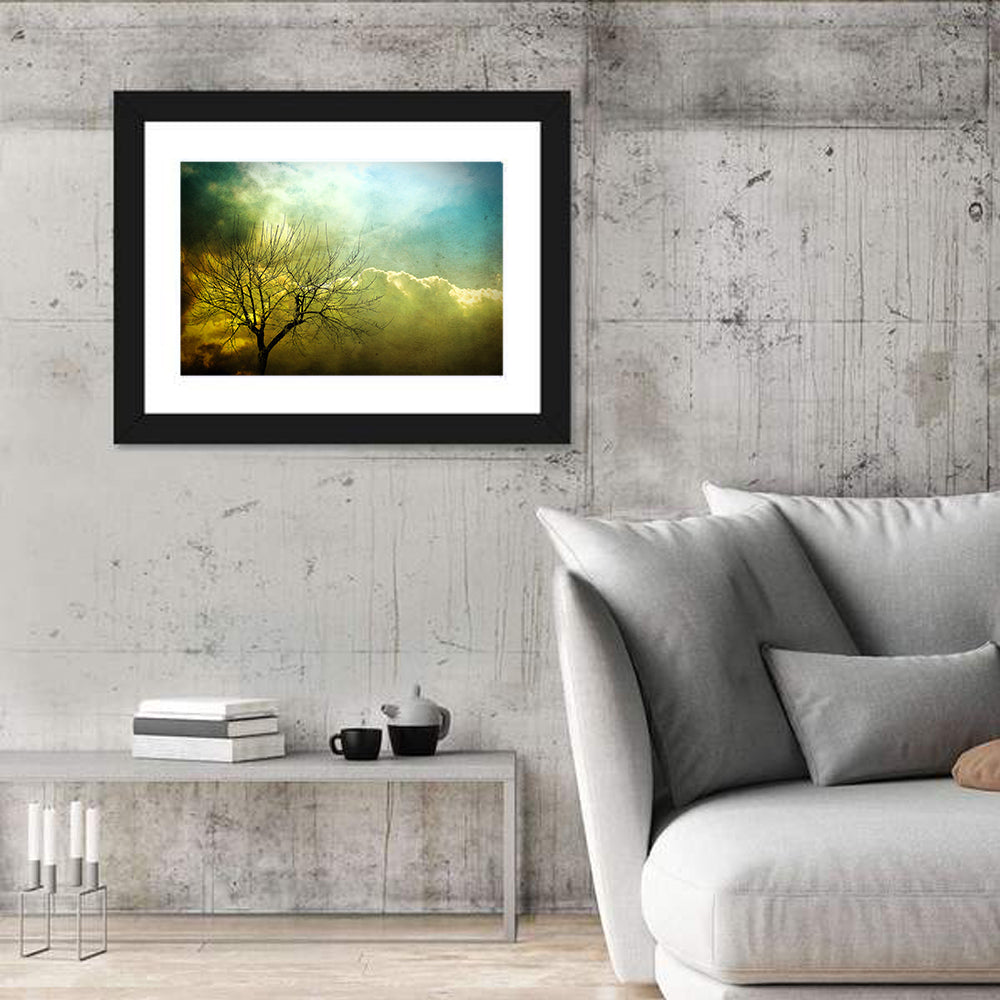 Moody Winter Tree Landscape Wall Art