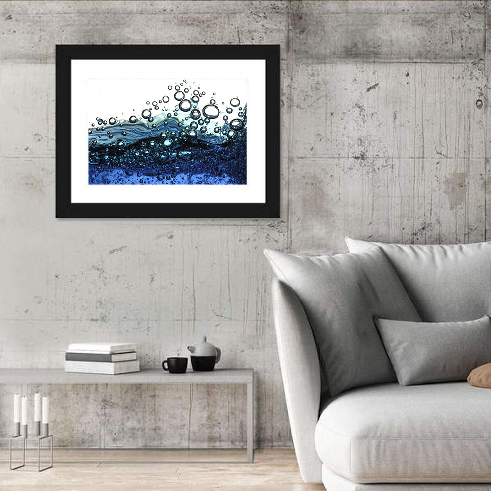 Underwater Bubbles Wall Art in a room, landscape