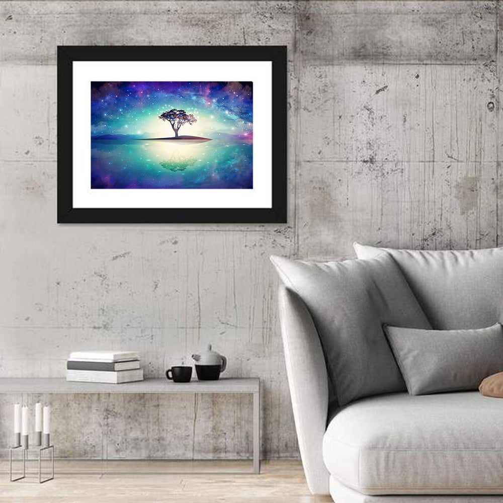 Island Tree and Starry Night Wall Art