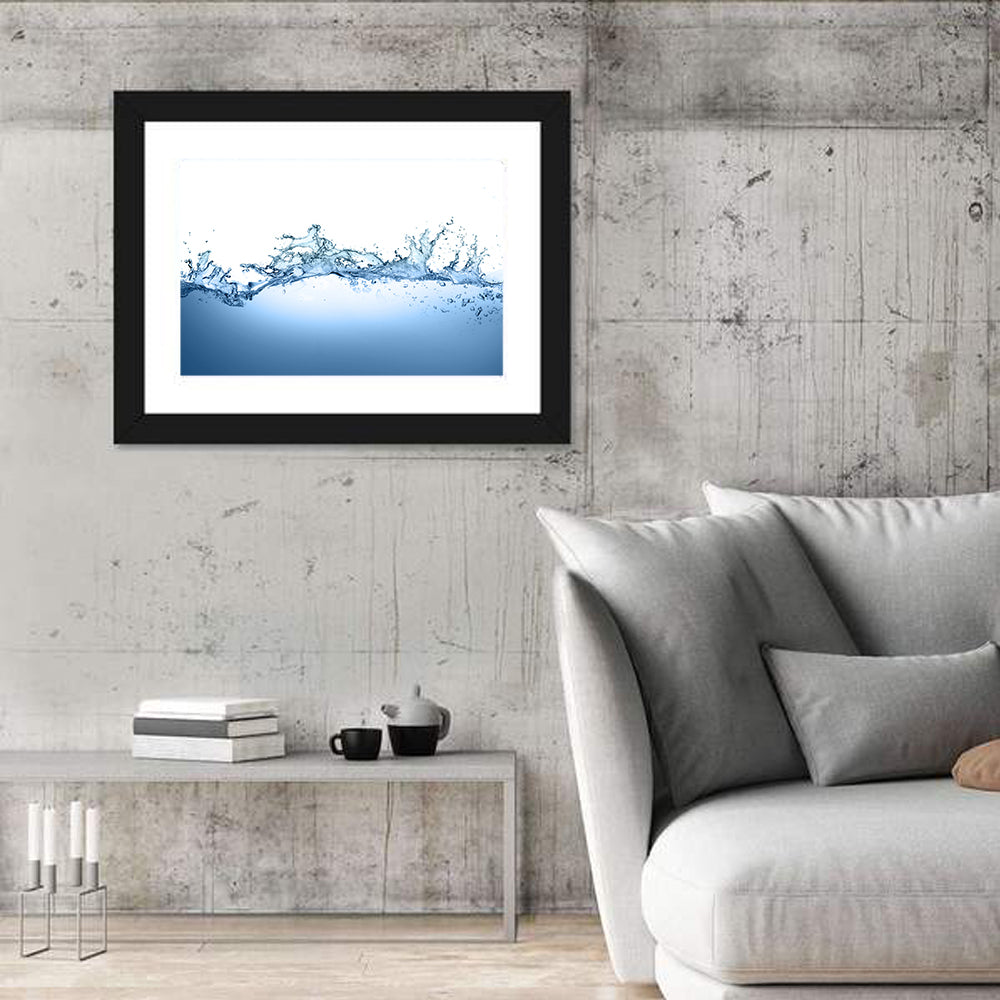 Fresh Water Splash Wall Art in a room, landscape