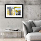 Yellow and Gray Color Block Abstract Wall Art