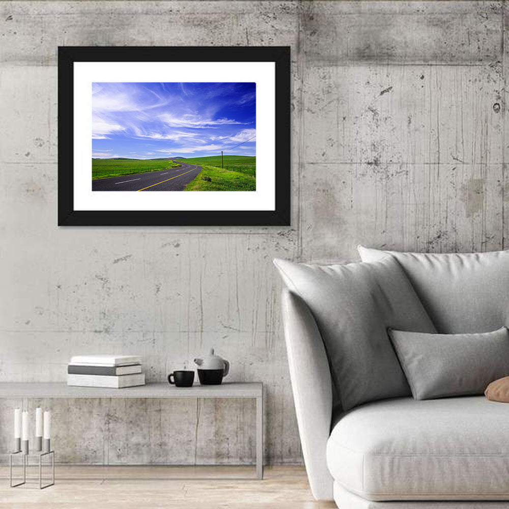 Road Through Green Fields Wall Art