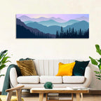 Purple Dawn Mountain Range Wall Art