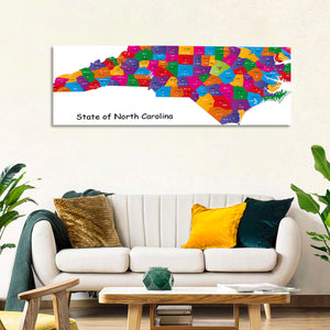 State of North Carolina Map Wall Art