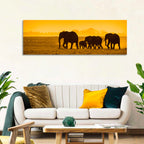 Elephant Family Silhouette Wall Art