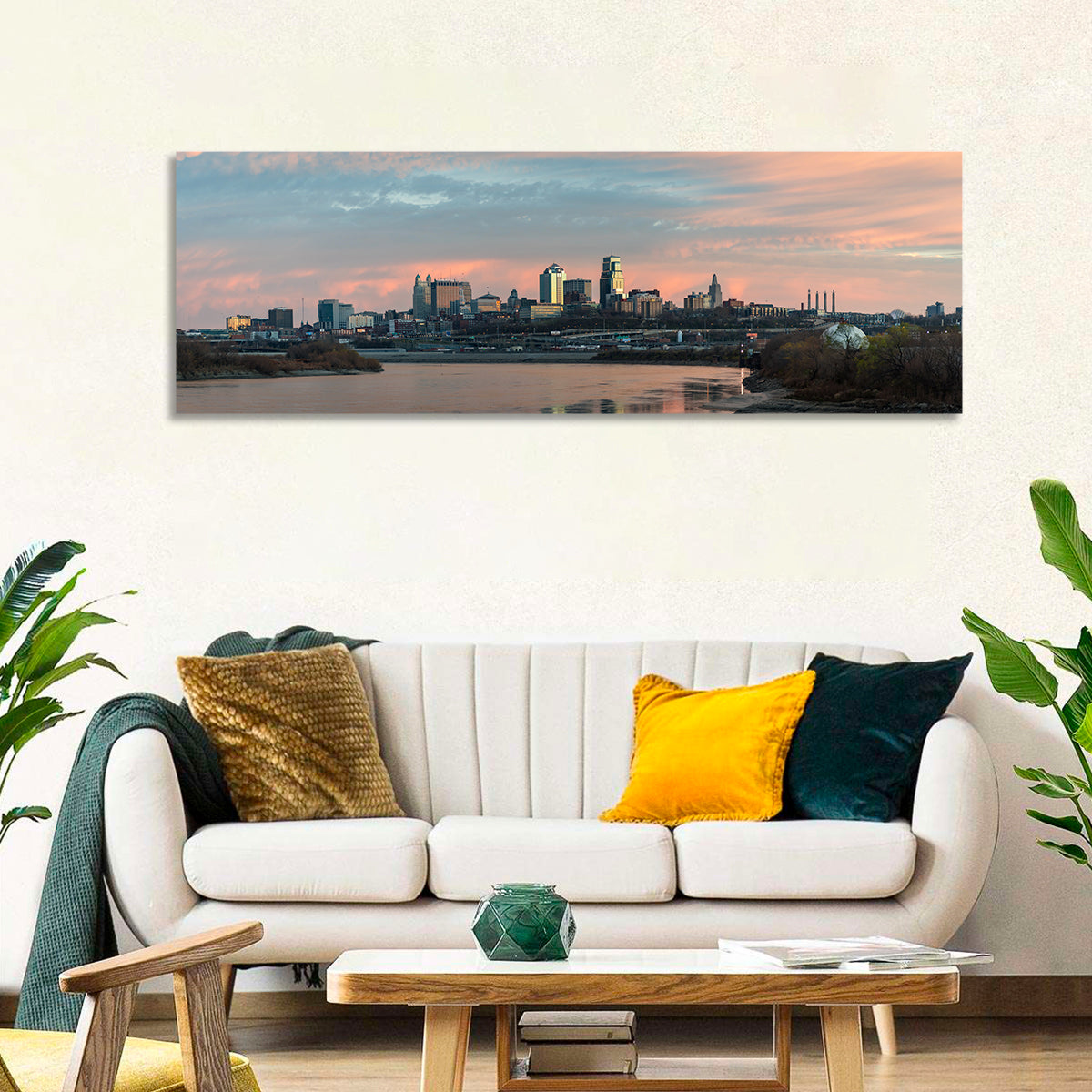 Kansas City Sunset Skyline Wall Art