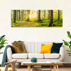 Sunburst Over Mossy Forest Wall Art