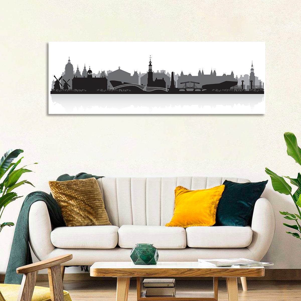 Amsterdam Skyline Silhouette Wall Art