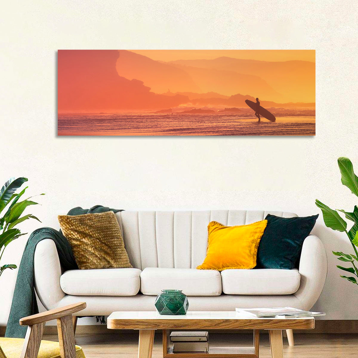 Surfer at Beach Wall Art