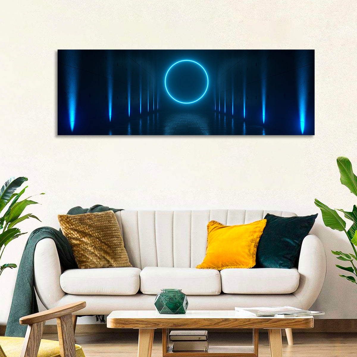 Glowing Neon Corridor Wall Art