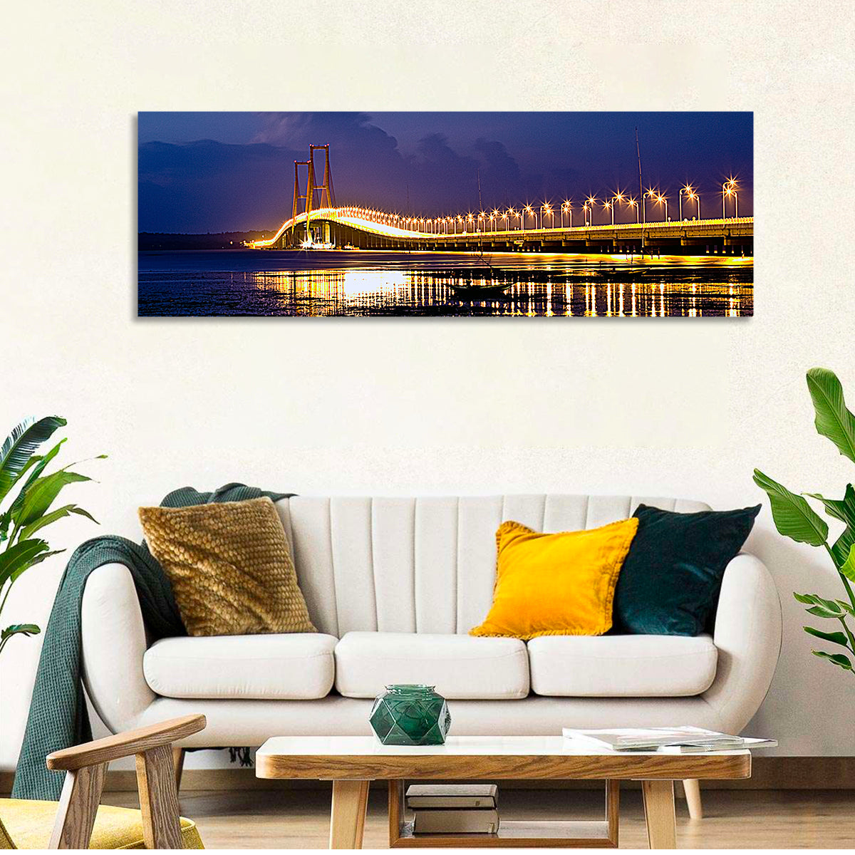Suramadu Bridge at Dusk Wall Art