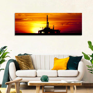 Oil Rig Sunset Wall Art