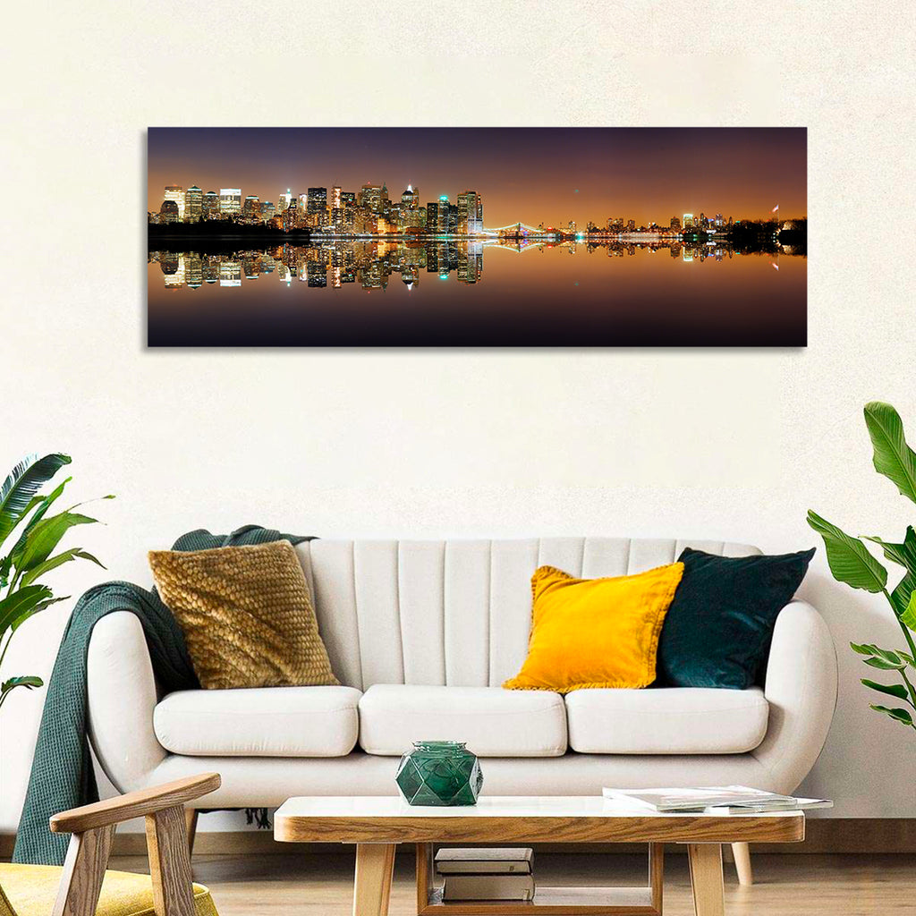 Manhattan Twilight Reflection Wall Art