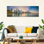 Chicago Skyline at Golden Hour Wall Art