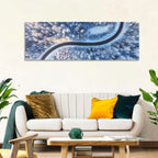 Winding Snow-covered Forest Road Wall Art