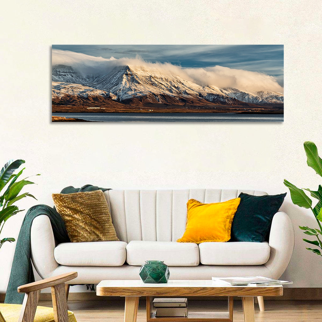 Reykjavik Golden Hour Mountains Wall Art