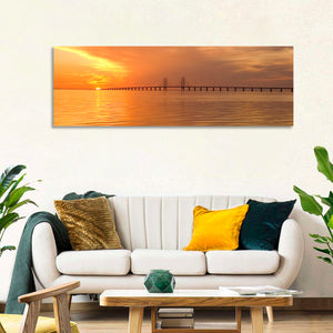 Oresunds Bridge Sunset Wall Art