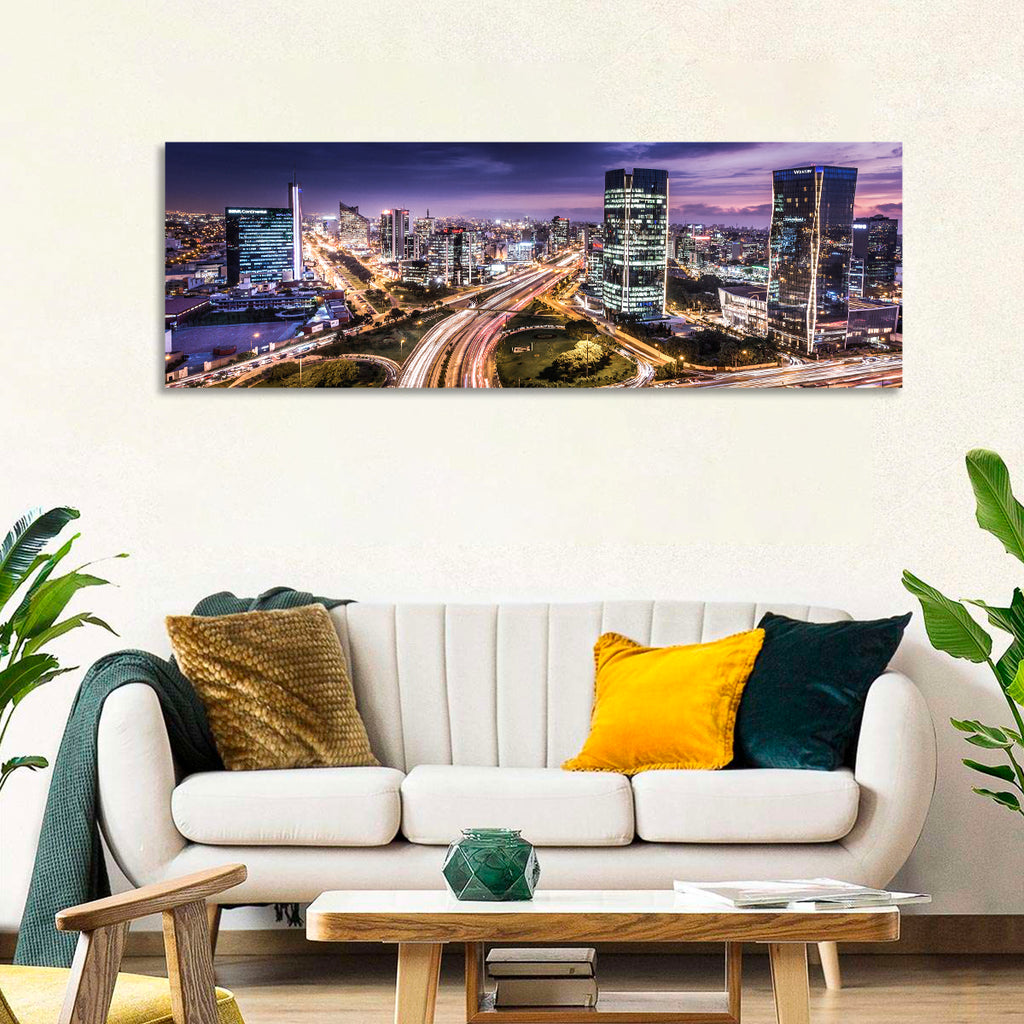 Lima Night Skyline Wall Art