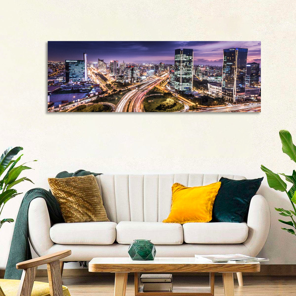 Lima Night Skyline Wall Art
