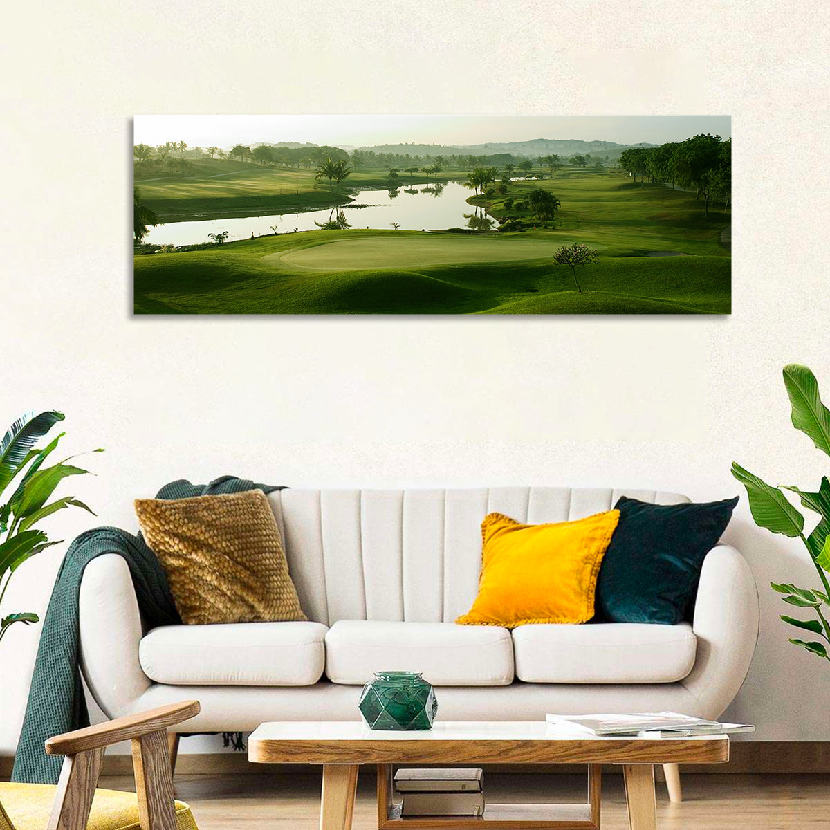 Golden Hour Putting Green by the Lake Wall Art