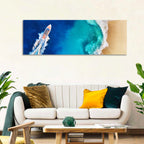 Speed Boat Over Turquoise Beach Wall Art