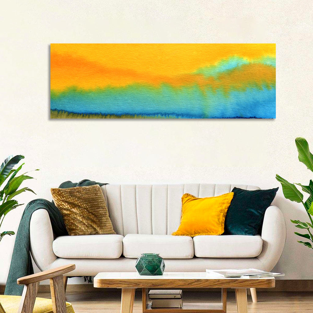 Sunset Horizon Watercolor Wall Art