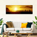 Easter Island Moai at Sunset Wall Art