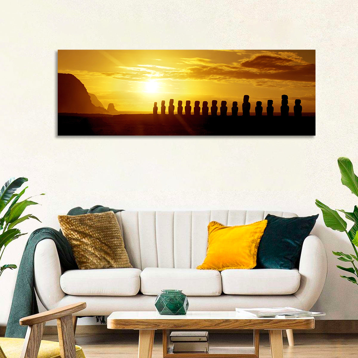 Easter Island Moai at Sunset Wall Art