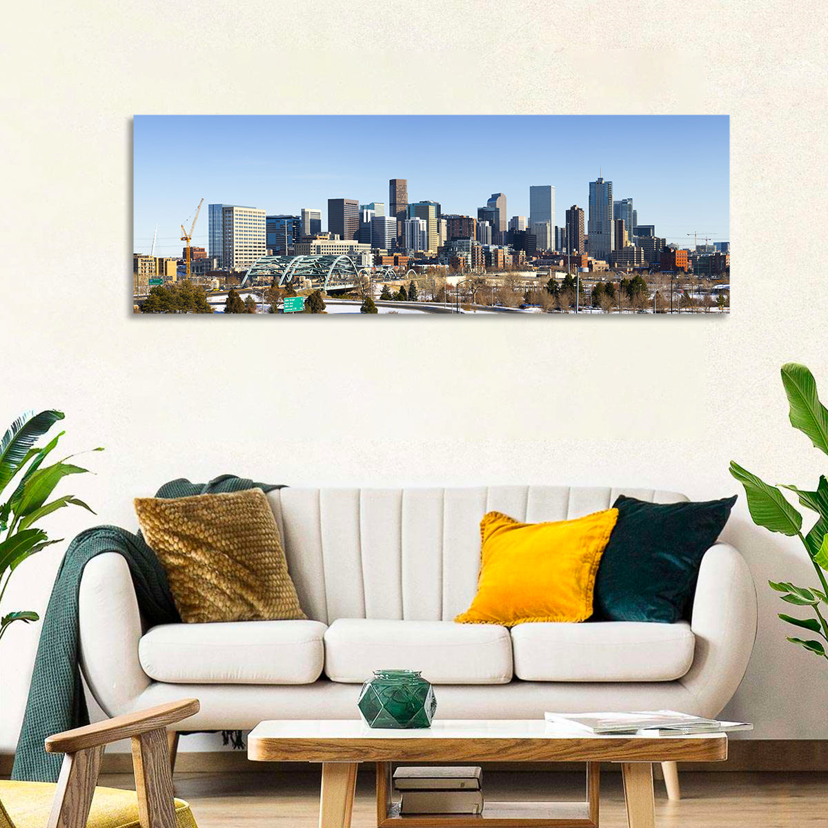 Denver Skyline with Speer Boulevard Bridge Wall Art