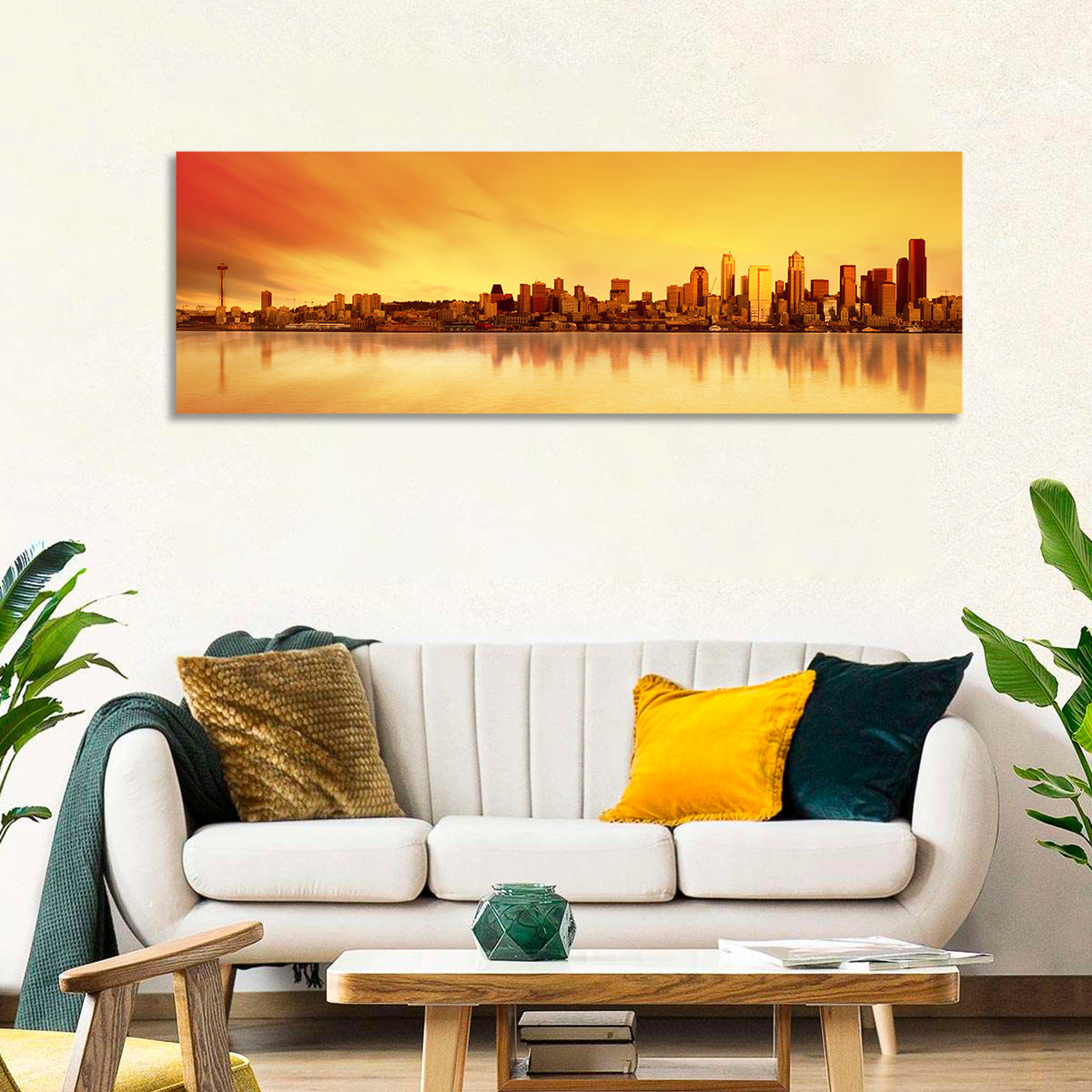Seattle Skyline in Golden Hour Wall Art