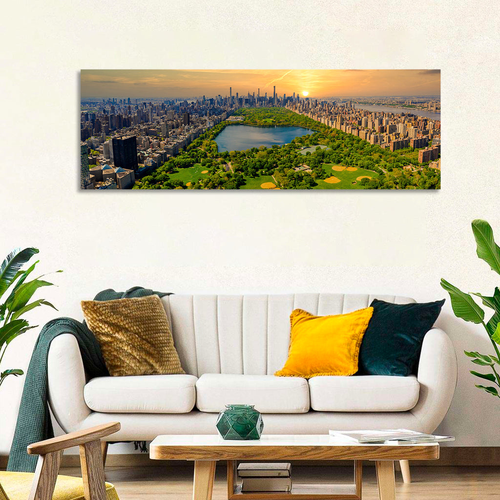 Central Park Reservoir at Dusk Wall Art