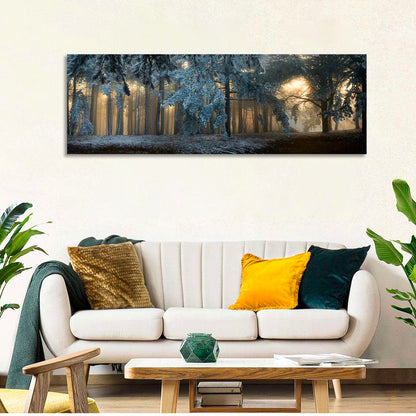 Golden Snowy Forest Wall Art